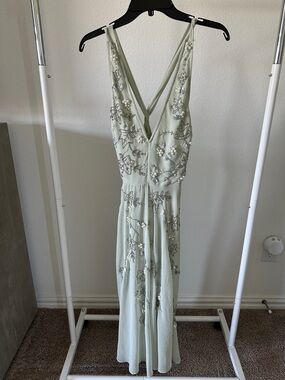 ASOS Sage Beaded V-Neck Evening Dress